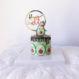 Round Happy Birthday Gold Acrylic Cake Topper Premium Latest Trend  Premium Birthday Cake Décor