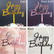 Happy Birthday Cake Topper Calligraphy Style Mirrored Acrylic Cake Topper Happy Birthday Cake Topper Birthday Party Decorations Laser Cut 1/8  acrylic Dessert Baking Cake Decoration