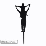 Dad and Kids  Silhouette Background     Father Child Son daughter Silhouette   Acrylic Fathers Day Cake Toppers  Fathers Birthday Day Cake Topper Happy Birthday Dad Cake Topper