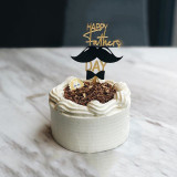 Moustache happy Fathers Day our Hero Cake topper   Modern script Fathers Birthday cake toppers Decor     Bearded bow tie Father's Day Party Cake Decorations