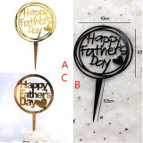Happy Father's Day cake topper   Fathers Birthday Dad disc cake toppers   Father's Day Cake Decorations   Geometric circle acrylic  LOVE Heart-shaped Father's Day Party Decor