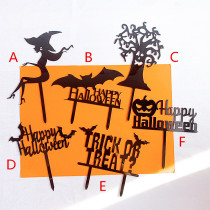 happy Halloween cake topper   Scary Halloween Themed Birthday party Centerpiece Decorations   Pumpkin Witch Bat cake topper   Spooky Trees Cake Toppers  treat or trick Cake Topper