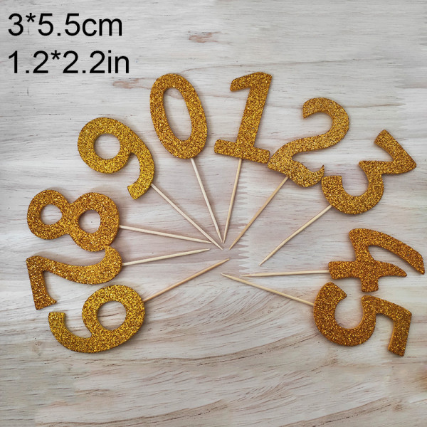 Copy 10 Pieces Happy Birthday Cake Topper, Number 0-9 Birthday Cake Decoration