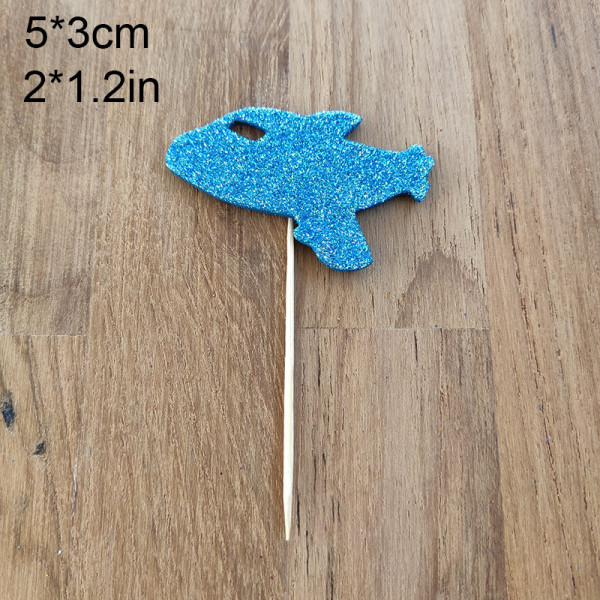 12 Pieces Plane Happy Birthday Cake Topper, Space Theme Birthday Cake Decoration