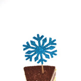 12 Pieces Christmas Happy Birthday Cake Topper, Snowflake Birthday Party Cake Decoration