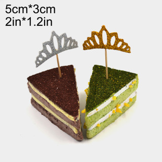12 Pieces Crown Happy Birthday Cupcake Topper, Birthday Cake Decoration