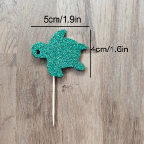 12 Pieces Ocean Theme Sea Turtle Happy Birthday Cake Topper, Birthday Cake Decoration