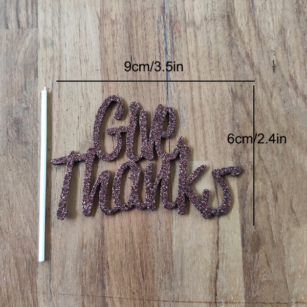 One Pieces Thanksgiving Cupcake Topper, Give Thanks Cake Decoration