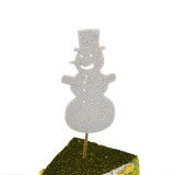 12 Pieces Christmas Snowman Cupcake Toppers, Christmas Party Decoration, Signle-Sided