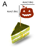 12 Pieces Halloween Cupcake Toppers, Ghost Pumpkin Bat Party Decor, Signle-Sided