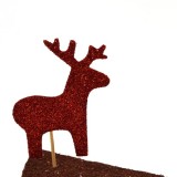 12 Pieces Christmas Milu Deer Cupcake Toppers, Christmas Party Decoration, Signle-Sided
