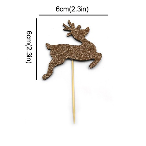 12 Pieces Christmas Milu Deer Cupcake Toppers, Christmas Party Decoration, Signle-Sided