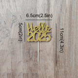 12 PCS 2025 Happy New Year Cupcake Toppers,Hello 2025 Cake Topper Supplier
