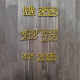 12 PCS 2025 Happy New Year Cupcake Toppers Supplier