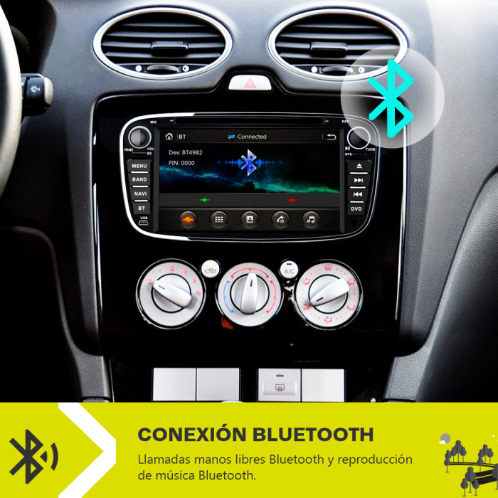 € 169.99 - AWESAFE Autoradio 2 Din per Ford 7 pollici Car Radio con  Bluetooth Vivavoce per Ford Mondeo Focus C/S-Max (2008-2011) Supporta i  comandi al volante, GPS/FM/RDS/CD/DVD/USB/SD e Mirror Link (Nero) -