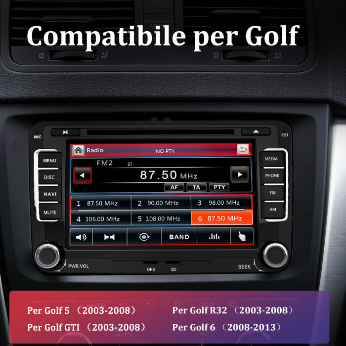 € 167.19 - AWESAFE Autoradio 2 Din per Volkswagen VW Golf, 7 Pollici GPS  Navigatore Satellitare Auto, Car Radio Supporta la funzione Comandi al  volante Bluetooth Vivavoce CD DVD SD RDS DAB+