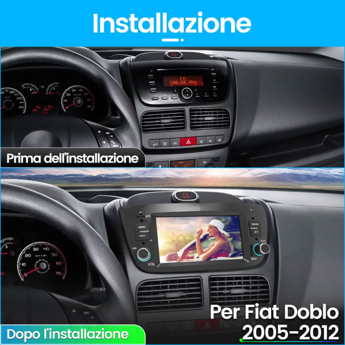 € 299.00 - AWESAFE Autoradio 1 Din per Fiat Doblo 2010-2014 Car Radio con  Android 10 (2G+32GB) GPS Navigatore Comandi al volante BT Mirror Link WIFI  - it.awesafeshop.com