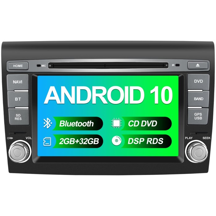 € 299.00 - AWESAFE Autoradio 2 Din per Fiat Bravo 2007-2013 Car Radio con  Android 10 (2G+32GB) GPS Navigatore Comandi al volante BT Mirror Link CD  DVD SD USB WIFI - it.awesafeshop.com