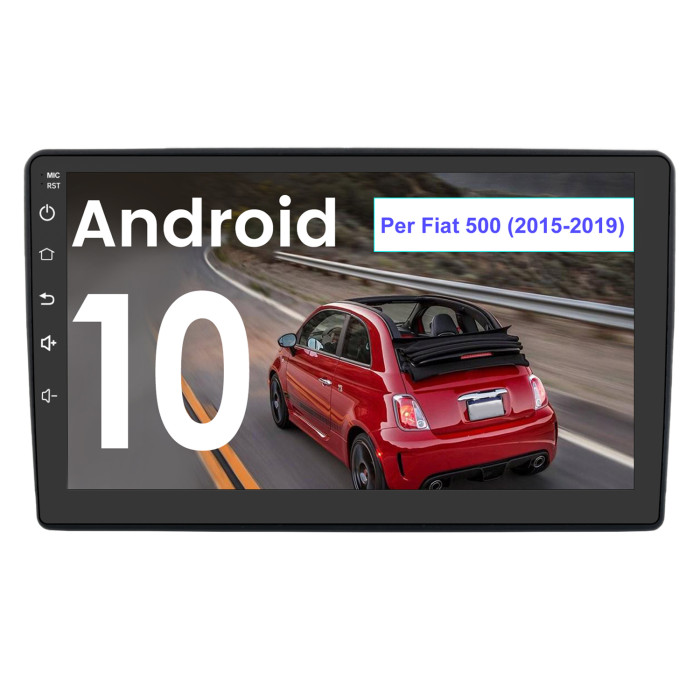 € 203.15 - AWESAFE 9 Pollici Autoradio per Fiat 500 (2015-2019) Android 10  (2G+32GB) Car Radio Tablet con CarPlay e Android Auto Bluetooth WIFI Comandi  al volante (Autoradio + Cornice esterna) - it.awesafeshop.com