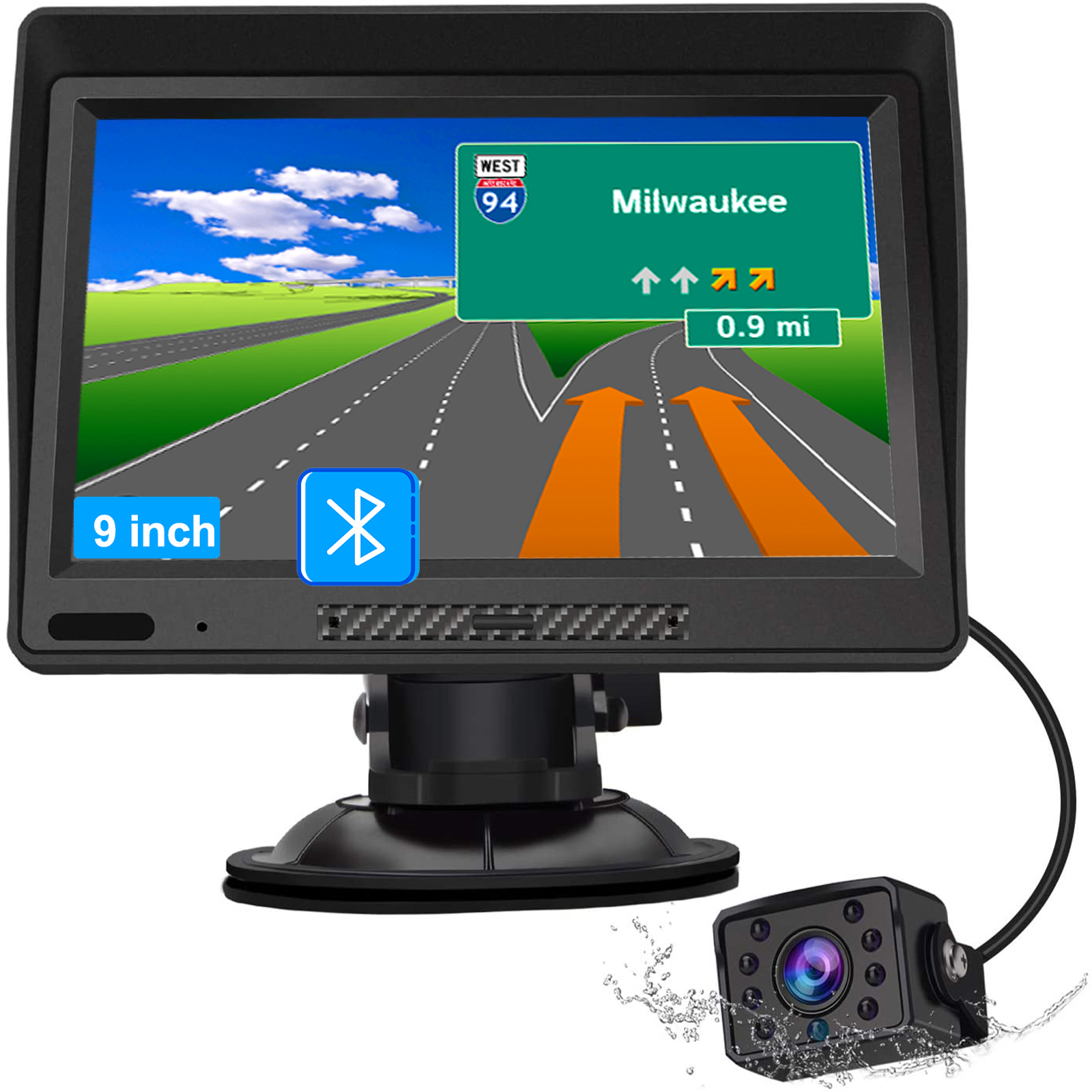Sat Nav with Rear View Camera 7 inch Bluetooth Car GPS Navigation System Satnavs for Cars 