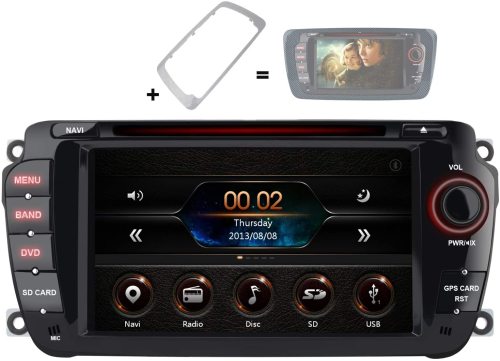 AWESAFE Radio Coche 7 Pulgadas con Pantalla Táctil 2 DIN para VW Seat Ibiza 2009–2013, Autoradio con Bluetooth/GPS/FM/RDS/CD DVD/USB/SD, Apoyo Mandos Volante, Mirrorlink y Aparcacimiento