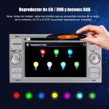 AWESAFE Radio Coche 7 Pulgadas para Ford con Pantalla Táctil 2 DIN, Autoradio de Ford con Bluetooth/GPS/FM/RDS/CD DVD/USB/SD, Apoyo Mandos Volante, Mirrorlink y Aparcacimiento (Plata)