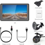 AWESAFE GPS para Coches con 7 Pulgadas Pantalla LCD con Bluetooth y Cámara Trasera, Navegador GPS para Coche y Camión con Actualizaciones de Mapas para Toda la Vida