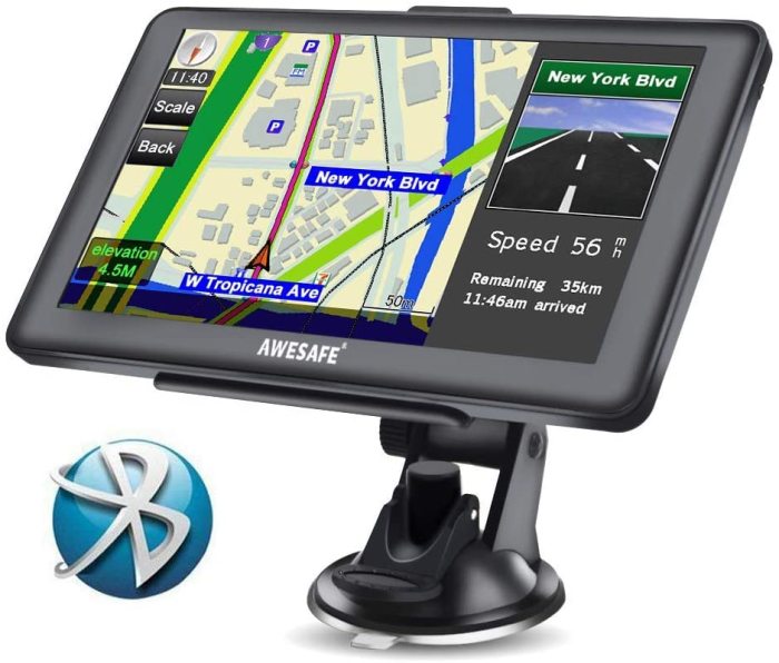 € 72.89 - AWESAFE GPS para Coche de 7 Pulgadas Pantalla con Bluetooth,  Gratis de Mapa de Europa Toda la Vida - es.awesafeshop.com