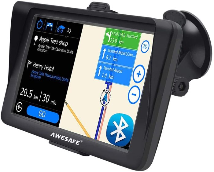 € 82.99 - AWESAFE Navegador GPS para Coches con Visera y Bluetooth de 7  Pulgadas, con Mapas Últimos y Actualizaciones de por Vida -  es.awesafeshop.com