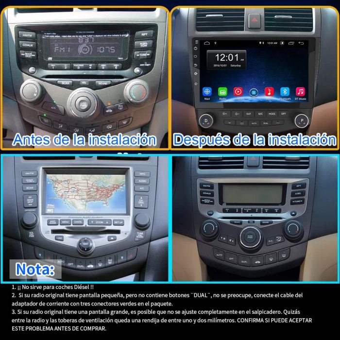 € 235.99 - AWESAFE Android 10.0 [2GB+32GB] Radio Coche para Honda Accord VII 10.1 Pantalla Táctil 2 , Autoradio con Bluetooth/GPS/FM/RDS/USB/RCA, Apoyo Volante, Mirrorlink y Aparcamiento - es.awesafeshop.com