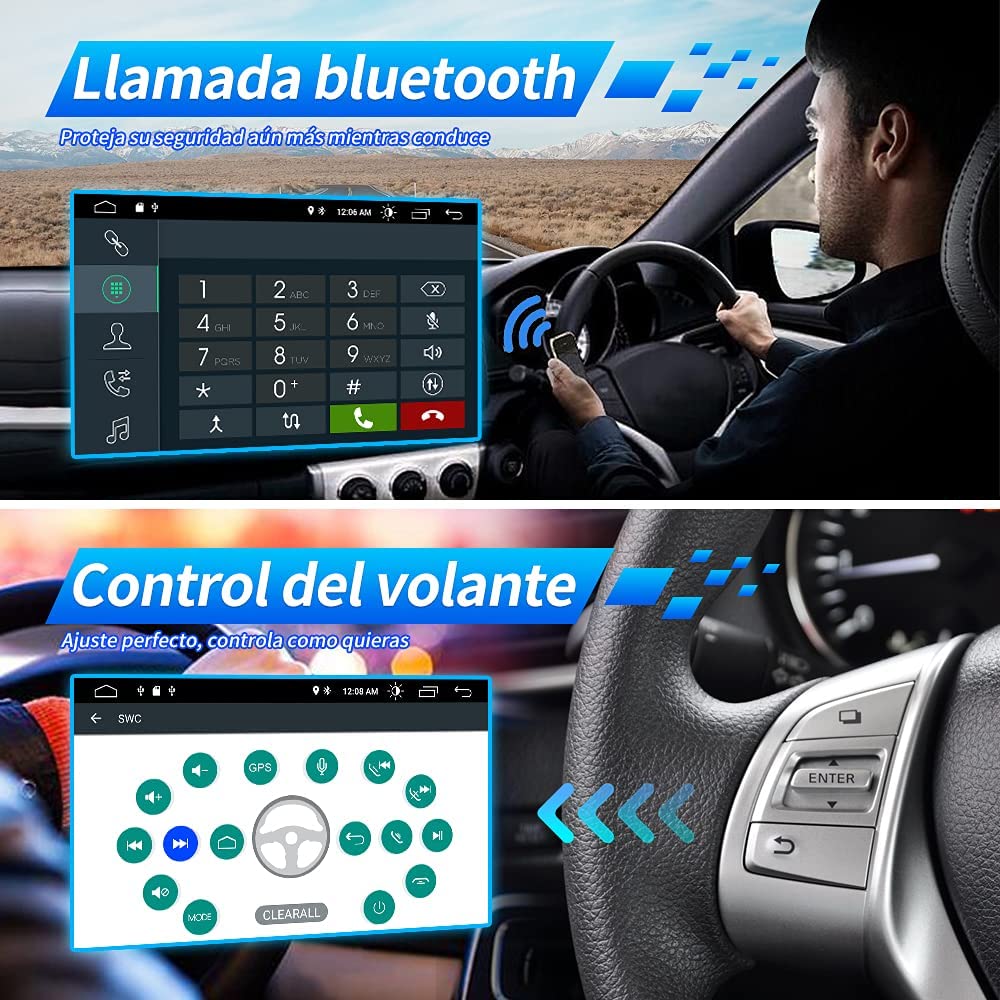 Radio de coche estéreo con pantalla táctil de 9 pulgadas para Seat Ibiza 2009-2013 sistema Android 10 Compatible con navegación GPS Conexión USB Conexión de cámara retrovisora ​​Bluetooth WiFi EQ SWC 