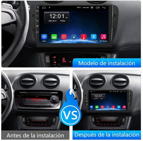 AWESAFE [Android 10.0 2GB+32GB] Radio Coche para Seat Ibiza 2009-2013, Autoradio de 9 Pulgadas con Pantalla Táctil, con WiFi/GPS/Bluetooth/DSP/RDS/USB/FM AM/RCA, Apoyo Mandos del Volante, Aparcamiento