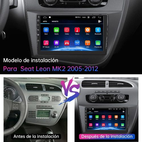 AWESAFE [Android 10.0 2GB+32GB] Radio Coche para Seat Leon MK2 2005-2012, Autoradio de 9 Pulgadas con Pantalla Táctil,con WiFi/GPS/Bluetooth/DSP/RDS/USB/FM AM/RCA,Apoyo Mandos del Volante,Aparcamiento