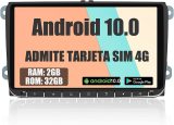 AWESAFE Android 10.0 [2GB+32GB] 9 Pulgadas Radio Coche con Pantalla 2 DIN para VW, Autoradio para VW con WiFi/GPS/Bluetooth/RDS/USB/FM AM/SD, Admite Mandos del Volante y Aparcamiento