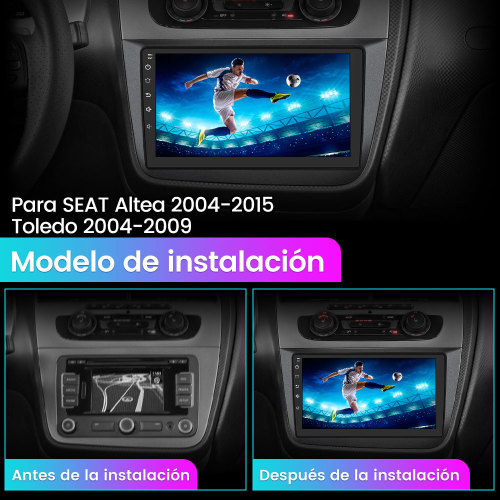 AWESAFE Android 10.0[2GB+32GB]Radio Coche para Seat Altea 2004-2015,Toledo 2004-2009 con 9 Pulgadas Pantalla Táctil, Autoradio con GPS/FM/WiFi, Apoyo Mandos Volante, Carplay/Android Auto, Aparcamiento