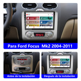 AWESAFE Android 10.0 [2GB+32GB] Radio Pantalla para Ford Focus Mk2 2004-2011 con 9 Pulgadas Pantalla Táctil, Autoradio con GPS/FM/WiFi/USB/RCA, Apoyo Mandos Volante, Carplay/Android Auto, Aparcamiento