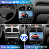 AWESAFE Android 10.0 [2GB+32GB] Radio Coche con Pantalla Táctil 9 Pulgadas para Peugeot 206 2002-2010, Autoradio con Carplay/WiFi/Bluetooth/GPS/FM, Admite Mandos Volante y Aparcamiento