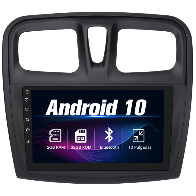 AWESAFE Android 10.0 [2GB+32GB] Radio Coche con Pantalla Táctil 10 Pulgadas para Dacia Sandero/Logan, Autoradio con Carplay/WiFi/Bluetooth/GPS/FM, Admite Mandos Volante y Aparcamiento