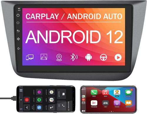 AWESAFE Android 12.0 [2GB+32GB] Radio Coche para Seat Altea XL 2004-2015,Toledo 2004-2009 con Carplay Inalámbrico/Android Auto, 9 Pulgadas Pantalla Táctil, con WiFi/GPS//RDS/DSP, Apoyo Mandos Volante