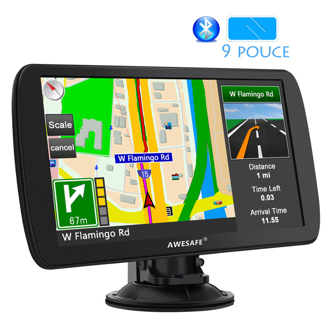 € 84.99 - GPS 9 Pouces pour Voiture et Poids Lourds, Cartes de 48 Pays  européens avec Bluetooth - fr.awesafeshop.com