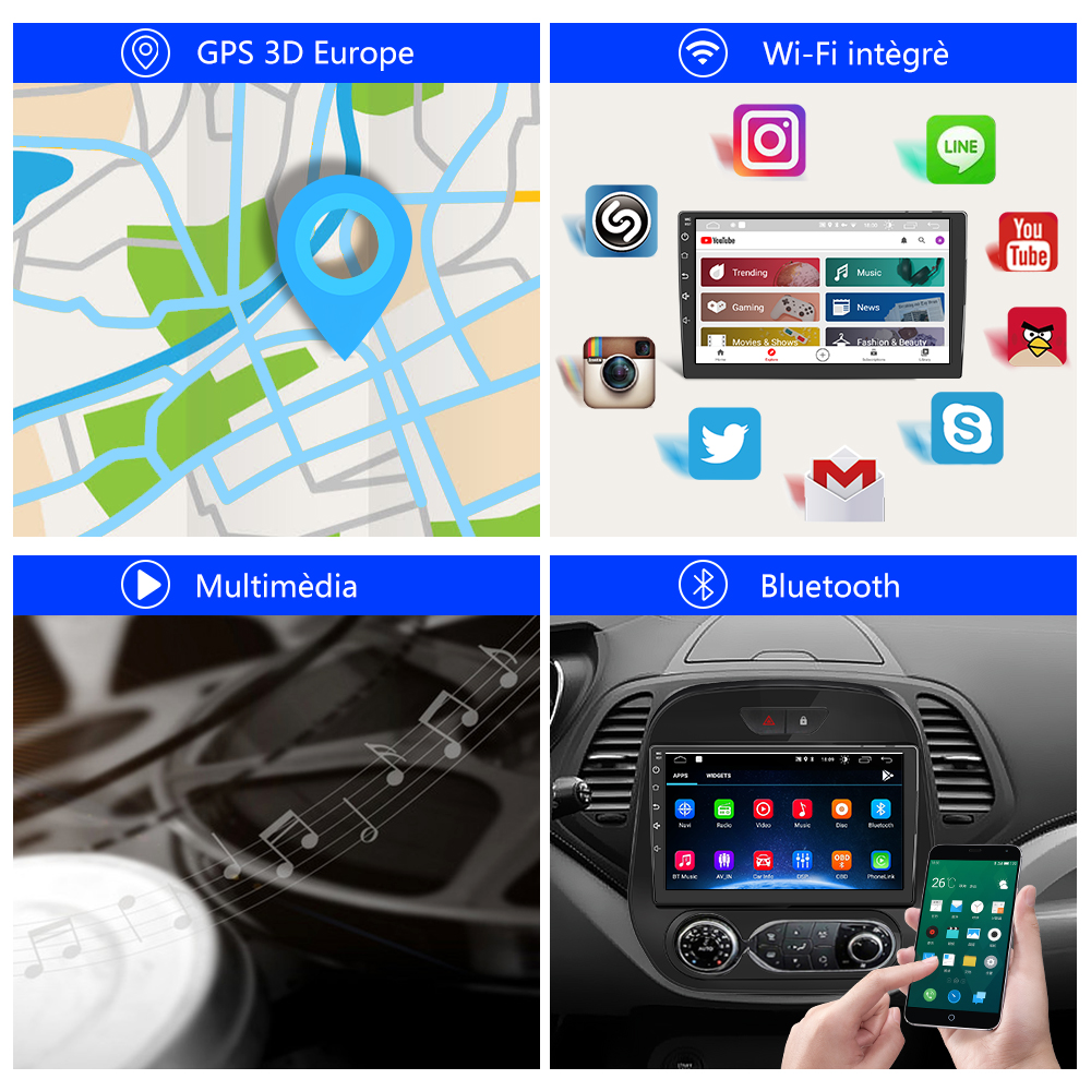 Autoradio Pour Renault captur 2016-2019 Android 10 DSP Écran 9 pouces prenant en charge la commande au volant Mirror Link WiFi Bluetooth GPS FM AM RDS climatisation manuelle 
