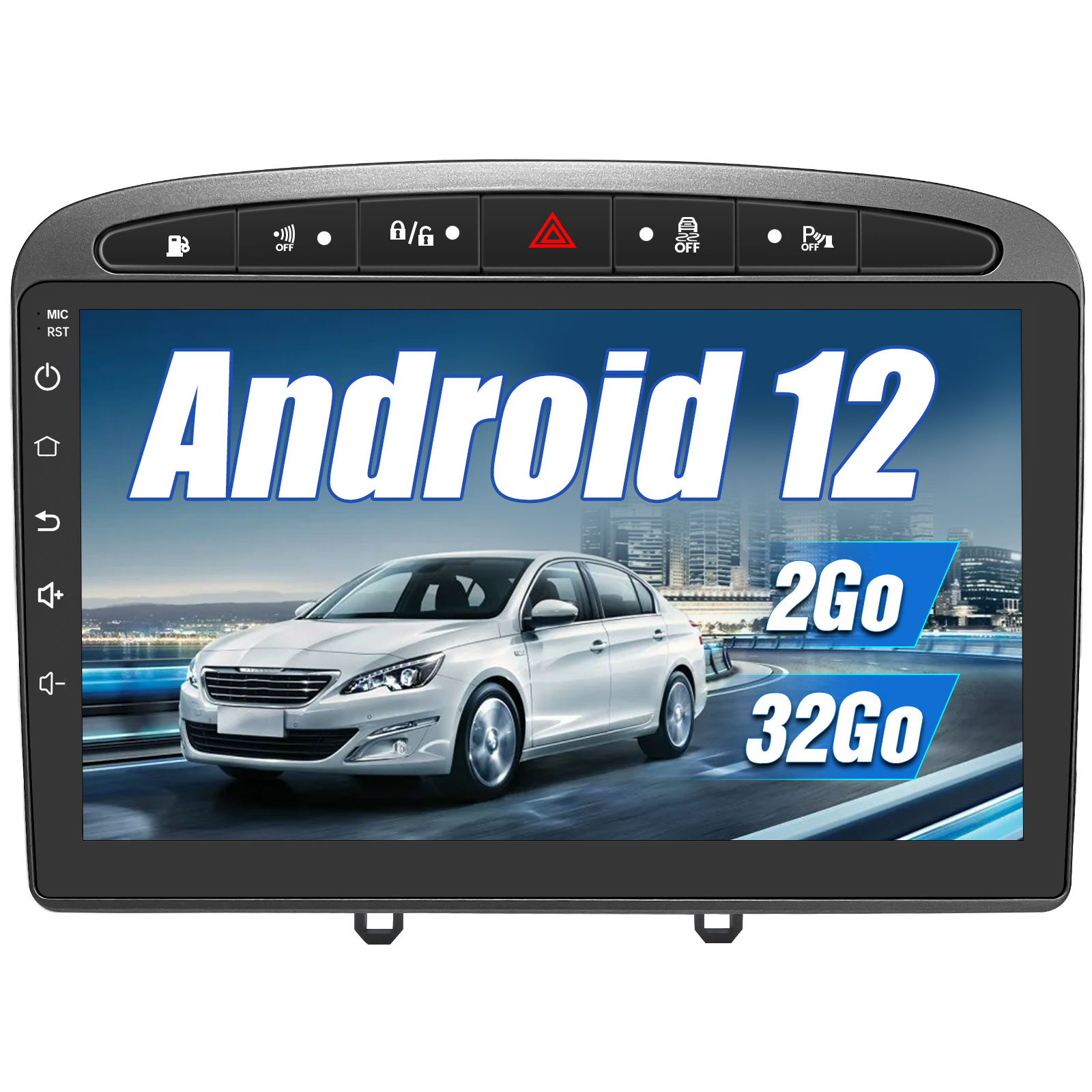 € 199.00 - AWESAFE Autoradio Android 12 pour Peugeot 308/408(2007-2013), Autoradio 9 Pouces Écran Tactile【2Go + 32Go】 avec GPS Navigation WiFi  Mirrorlink Commande au Volant/Bluetooth/Aide au Stationnement-Gris -  fr.awesafeshop.com