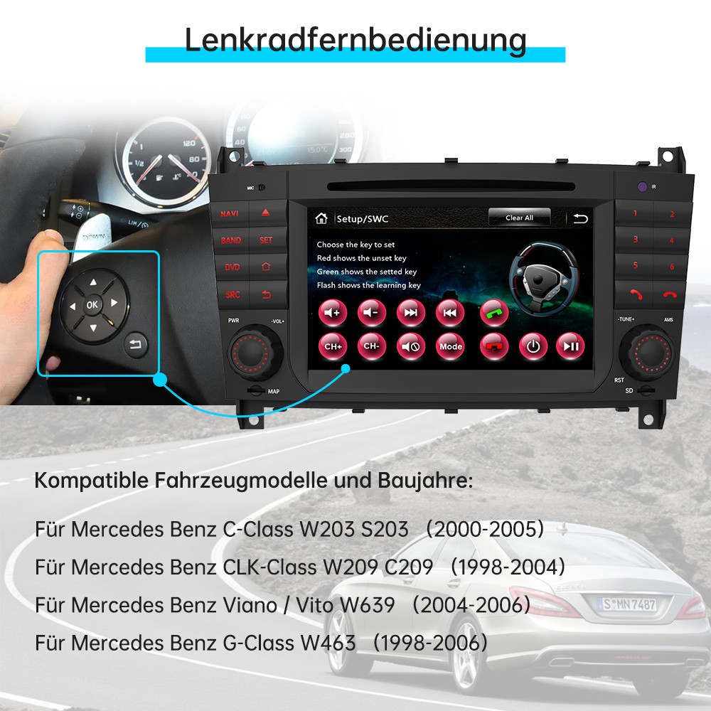 Autoradio Mit Navi Für Opel Signum 2003 € 199.00 - Autoradio mit Navi für Mercedes-Benz C Klasse Unterstützt