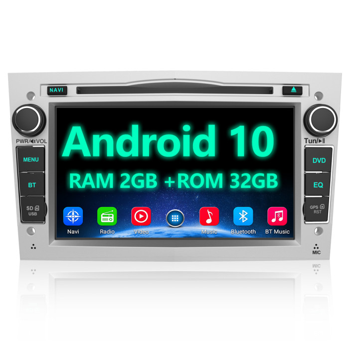 € 249.00 - Android 10 Autoradio für Opel 2DIN Radio mit Navi, unterstützt  DAB+ WiFi CD DVD Bluetooth MirrorLink 7 Zoll Bildschirm RDS Radio - Silber  - de.awesafeshop.com