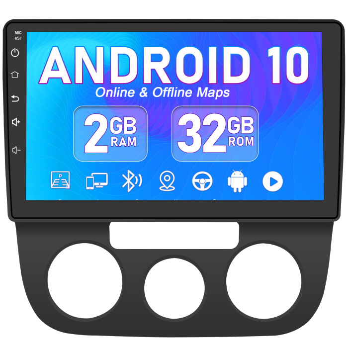 € 209.00 - Android 10 Autoradio für VW Jetta, 2G+32G, 10 Zoll Touchscreen,  mit Blende, Navigation Bluetooth MirrorLink RDS WiFi Unterstützung -  de.awesafeshop.com