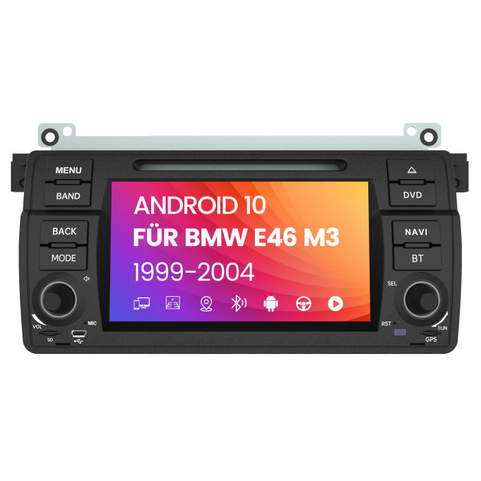 € 249.00 - Android 10.0 Autoradio für BMW E46 1 Din Radio mit Navigation  Unterstützt Bluetooth FM/AM DAB+ WiFi WLAN CD DVD USB SD Carplay Mirrorlink  Lenkradsteuerung - de.awesafeshop.com