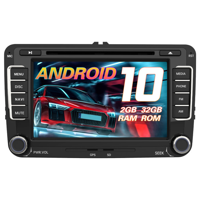 € 188.10 - Android 10 Autoradio für VW Skoda Seat, 2 DIN Radio mit Navi 7  Zoll Touchscreen CD DVD Player Bluetooth MirrorLink WLAN DAB+ unterstützung  - de.awesafeshop.com