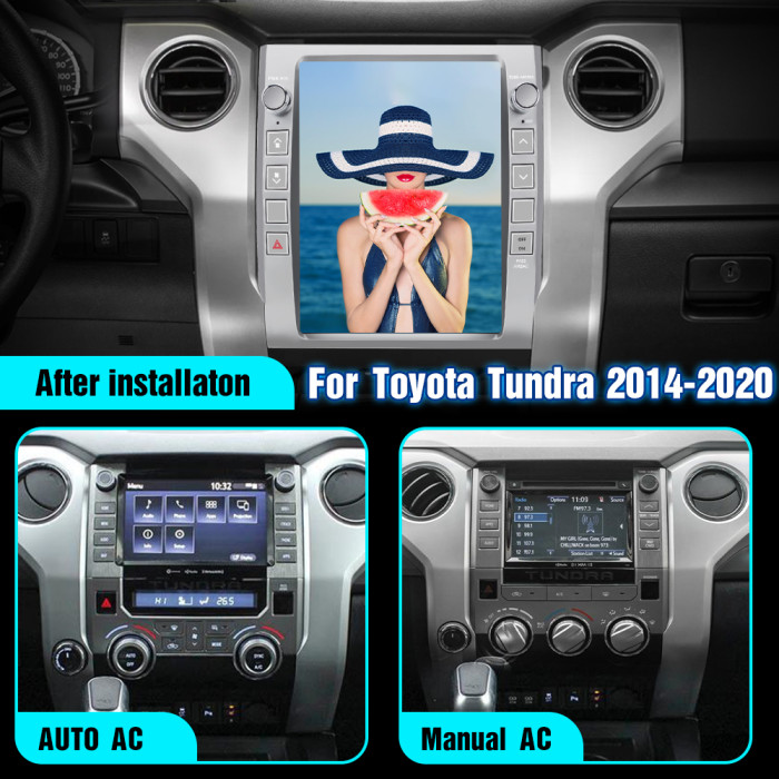 AWESAFE Car Radio for Toyota Tundra 2014-2020 12.1 Inch Tesla Style GPS  Navigation Carplay Auto