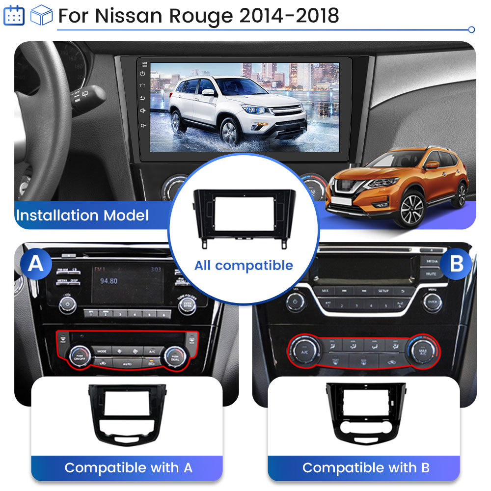 10.1" Android 10.0 Car Radio Stereo GPS Nav Head Unit for Nissan Rogue 2014-2018 
