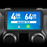 Car Radio Stereo for Jeep Wrangler JK Compass Dodge Ram with Wireless Carplay Andriod Auto 4GB RAM 64GB ROM